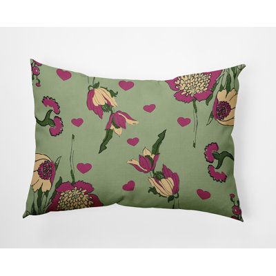 Floral Polyester Throw Pillow