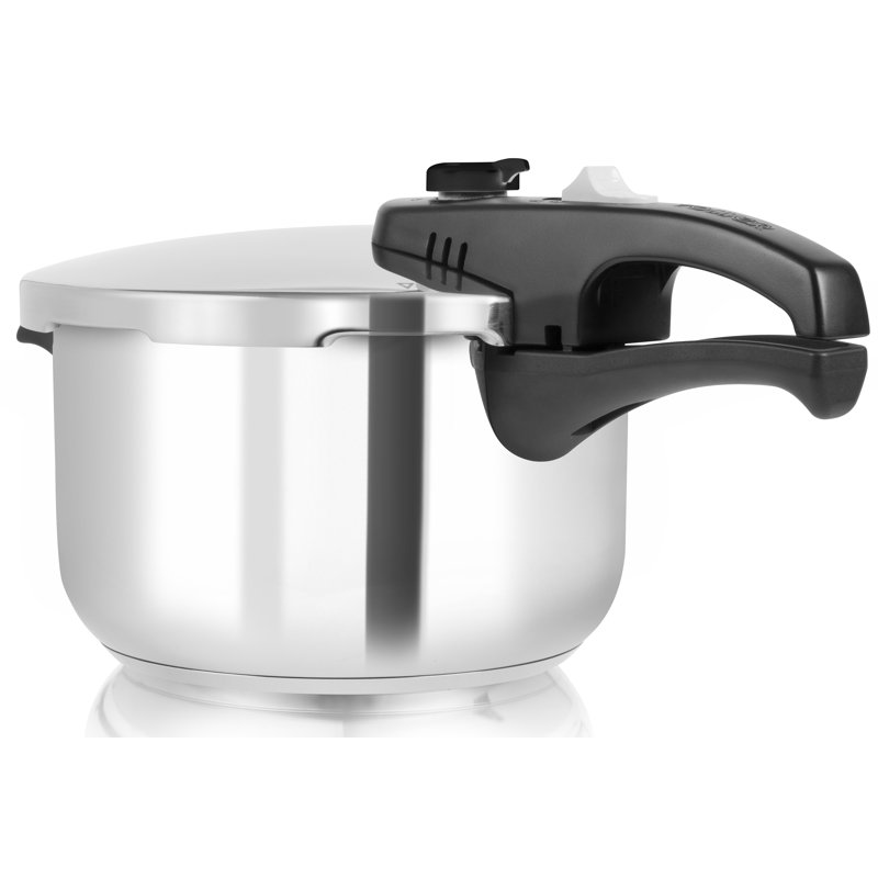 Tower Pressure Cooker with Steamer Basket, Stainless Steel, Silver, 3 L