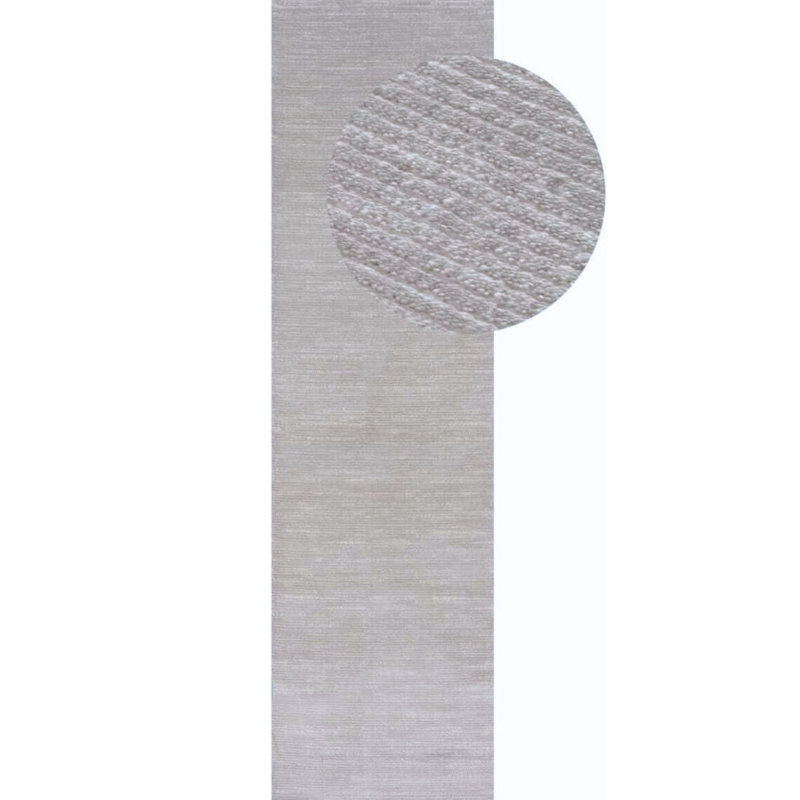 Carmel Modern Striped Grey Area Rug, Runner 80 x 300 cm