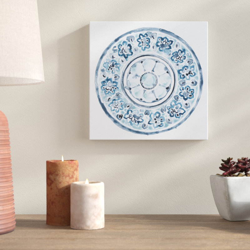 Porcelain Design I 1 Piece Wrapped Canvas Painting, 30cm H x 30cm W