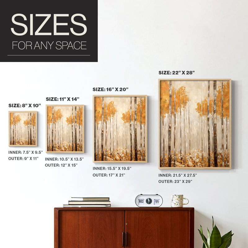 ABSTRACT Series CMLV Framed Print - Solid Wood, Natural, 11" H x 9" W
