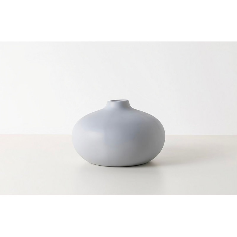 Corrisa Ceramic Table Vase, White, 23cm H x 16cm W x 23cm D