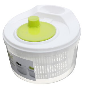 Basicwise Clear Salad Spinner, Vegetable Washer and Dryer with Bowl