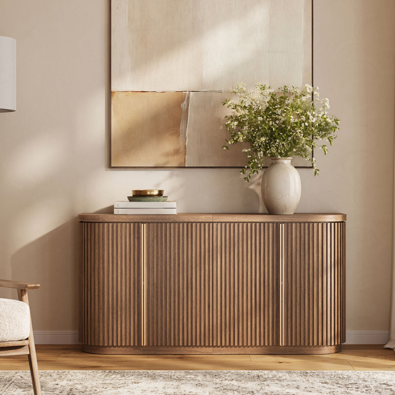 Westmont 63" Curved Sideboard Cabinet, Camel