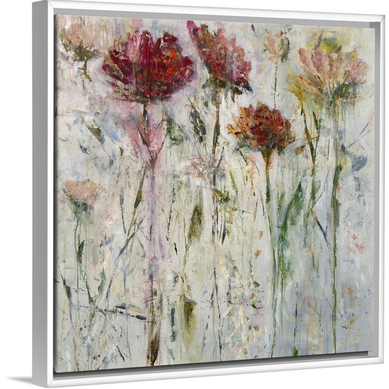 « subtil approche », peinture sur toile, Cadre flottant blanc, H 25,7 po x l 25,7 po x P 1,75 po