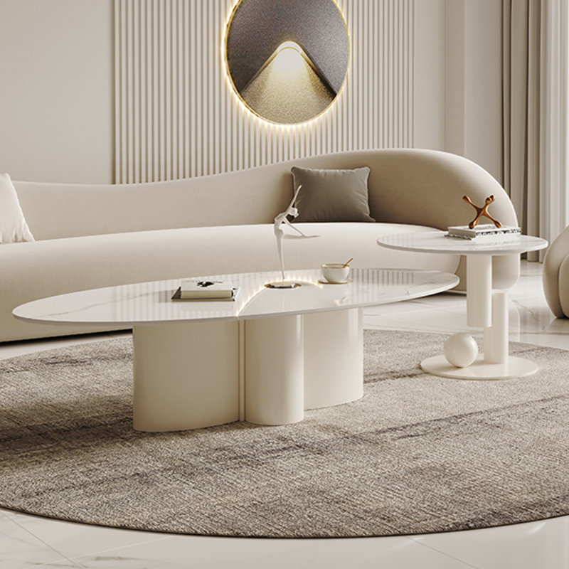 Modern simple cream wind rock table, 15.74" H x 51.18" W x 27.55" D	