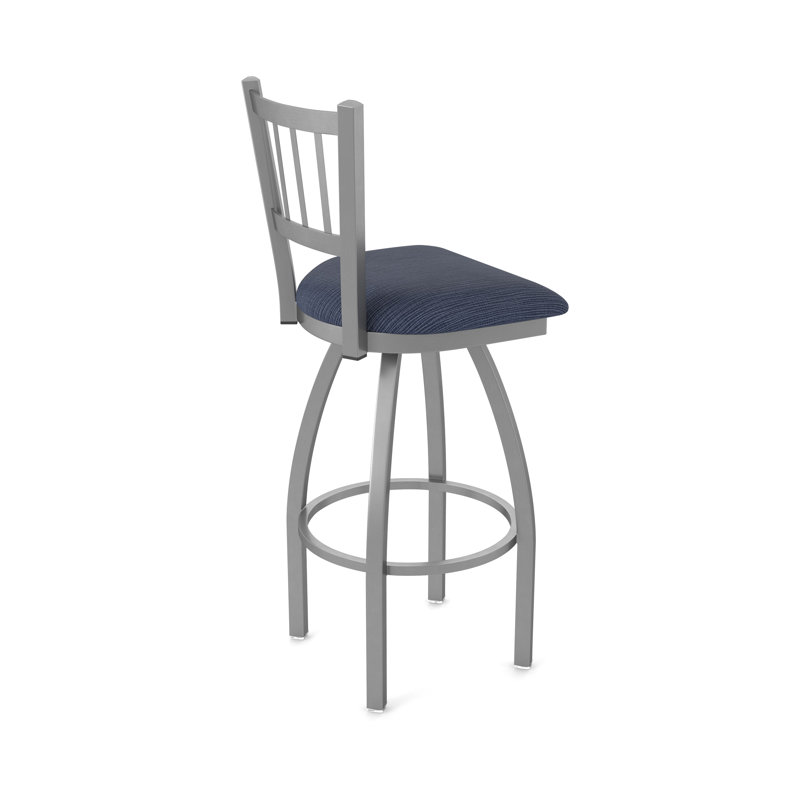 Tabouret pivotant 810 Contessa, Tissu - ancre graphique, Acier inoxydable, Très grand (siège d'une hauteur de 36 po)