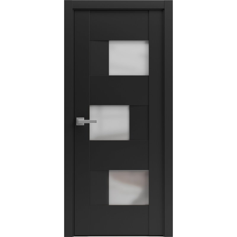 Solid French Pre-Hung Door Frosted Glass | Sete 6933  | Single Regular Panel Frame Trims Handle | Bathroom Bedroom Sturdy Doors