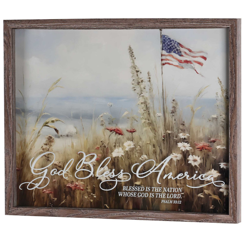 Framed Wall Flag God Bless America