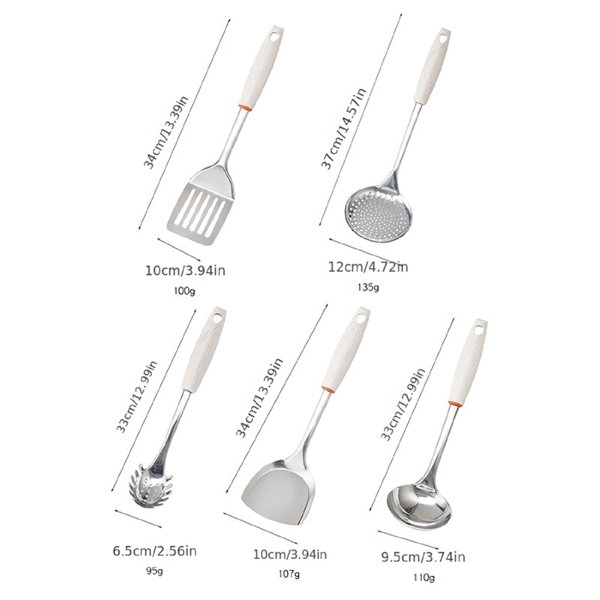 ExcelSteel 3 Pieces/S Slotted Spatula, Solid Spoon, Slotted Spoon