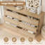 Commode double en rotin pour chambre à coucher, commode double 6 tiroirs avec ensemble anti-basculement-1260786091