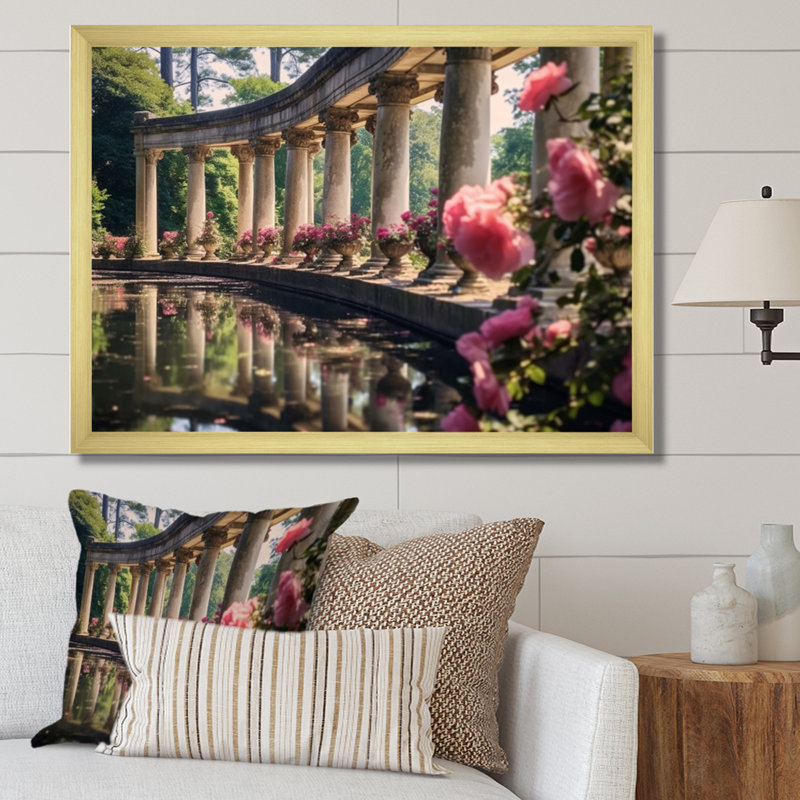 Floral Architecture Serene I - impression, H 30 po x l 40 po x P 1,5 po, Encadrement doré