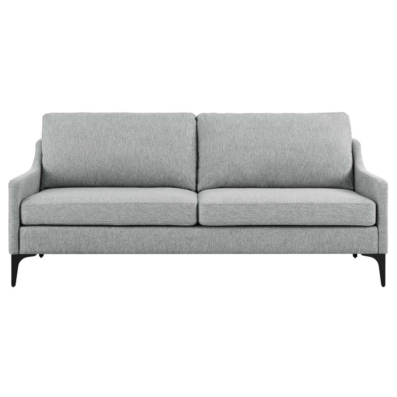 Modway Corland Upholstered Sofa, Light Gray 100% Linen