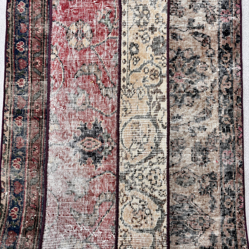 Tapis en laine beige 27,6 x 36,6 po, motif floral classique