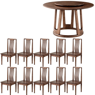 French style vintage solid wood dining table set