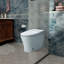 Toilette à bidet ronde sans siège Mondawe avec réservoir GPF 1,28 gallons avec capteur de pied et veilleuse blanche (siège inclus)