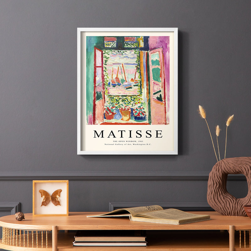 Matisse CXCVII, reproduction encadrée - bois massif, H 14 po x l 11 po, Blanc