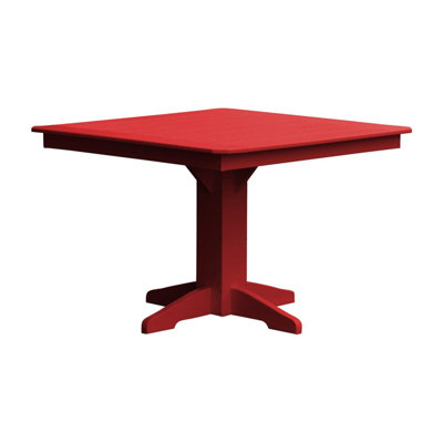 Keystone Amish Co. Poly Composite Square Dining Table, 44 in., Bright Red