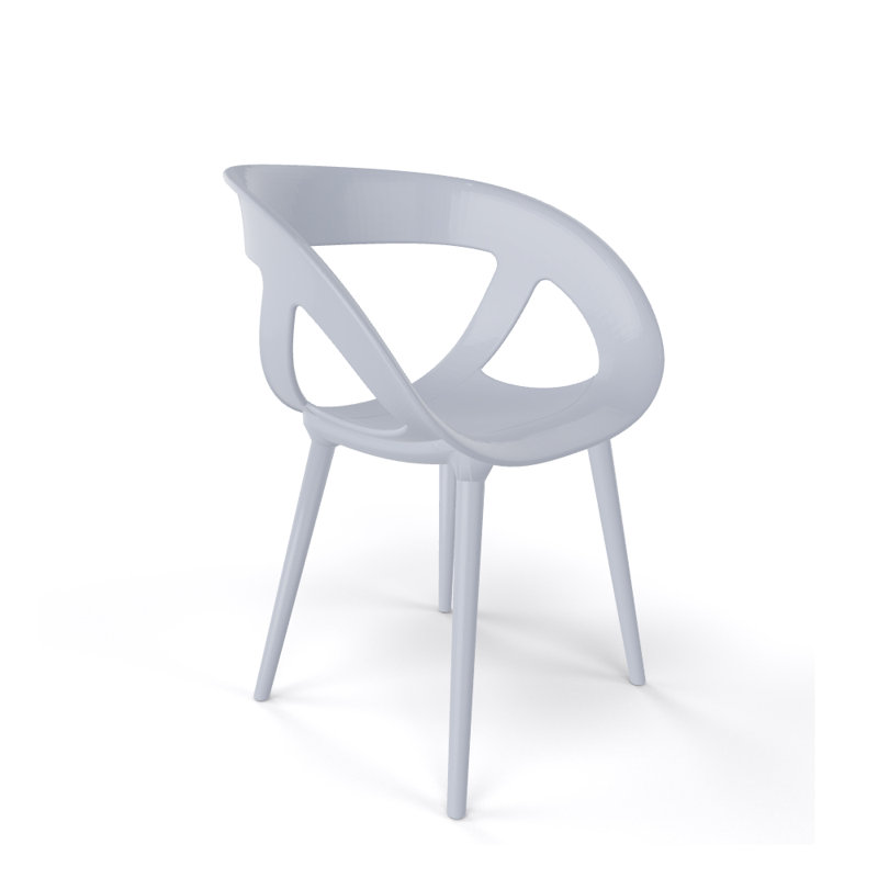 Fauteuil de salle à manger Moema, Gris perle
