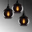 Lustre industriel industriel, hauteur réglable 44,1 po x 44,1 po x 44,9 po | Corps en métal avec capuchon en verre de fumée, 3 x E27 Max 40W | Conception scandinave, parfaite pour le salon et la salle à manger, indice de protection IP20