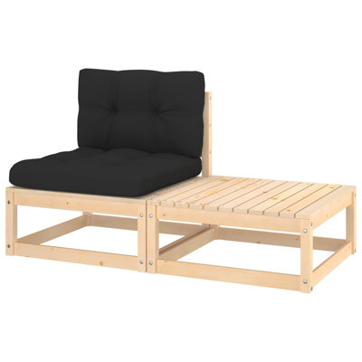  Wooden Lounge Set Natural Pine Solid Pinewood Standard Modular