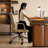 Genuine Leather Office Desk Chair with Wheels, Ergonomic Leather Executive Chair, Mid Back, Swivel Base with Adjustable Tilt, Modern Style, Luxury Aluminum Frame(Cream)-905267641-905267642