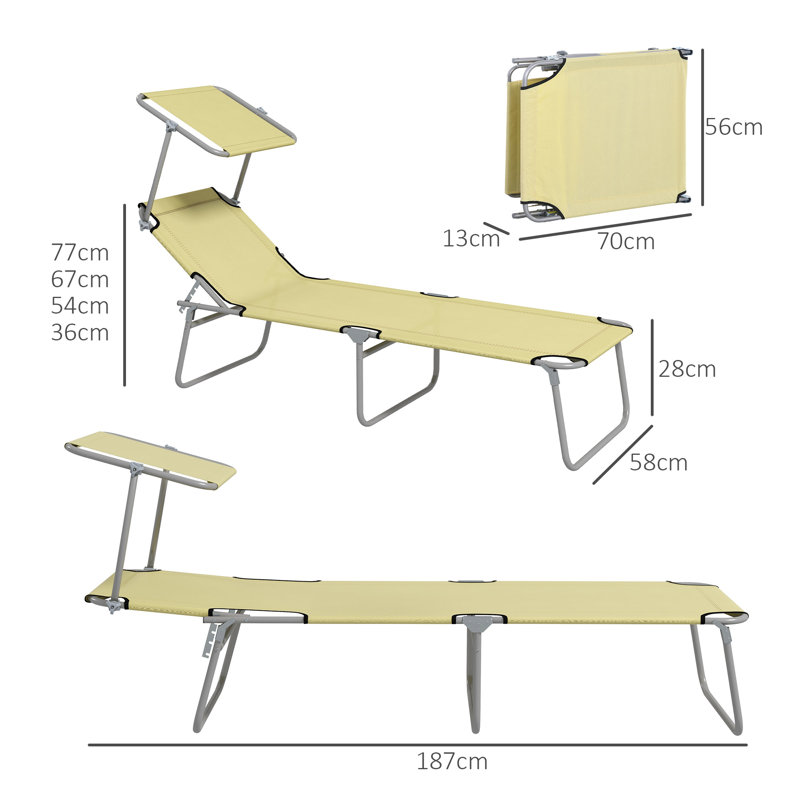Ouita 187cm Long Reclining Single Chaise, Beige