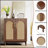 Rattan Wood Yellow Sideboard Buffet Cabinet With Handwoven Doors, Perfect For Modern And Elegant Storage Solutions (Set Of 2)