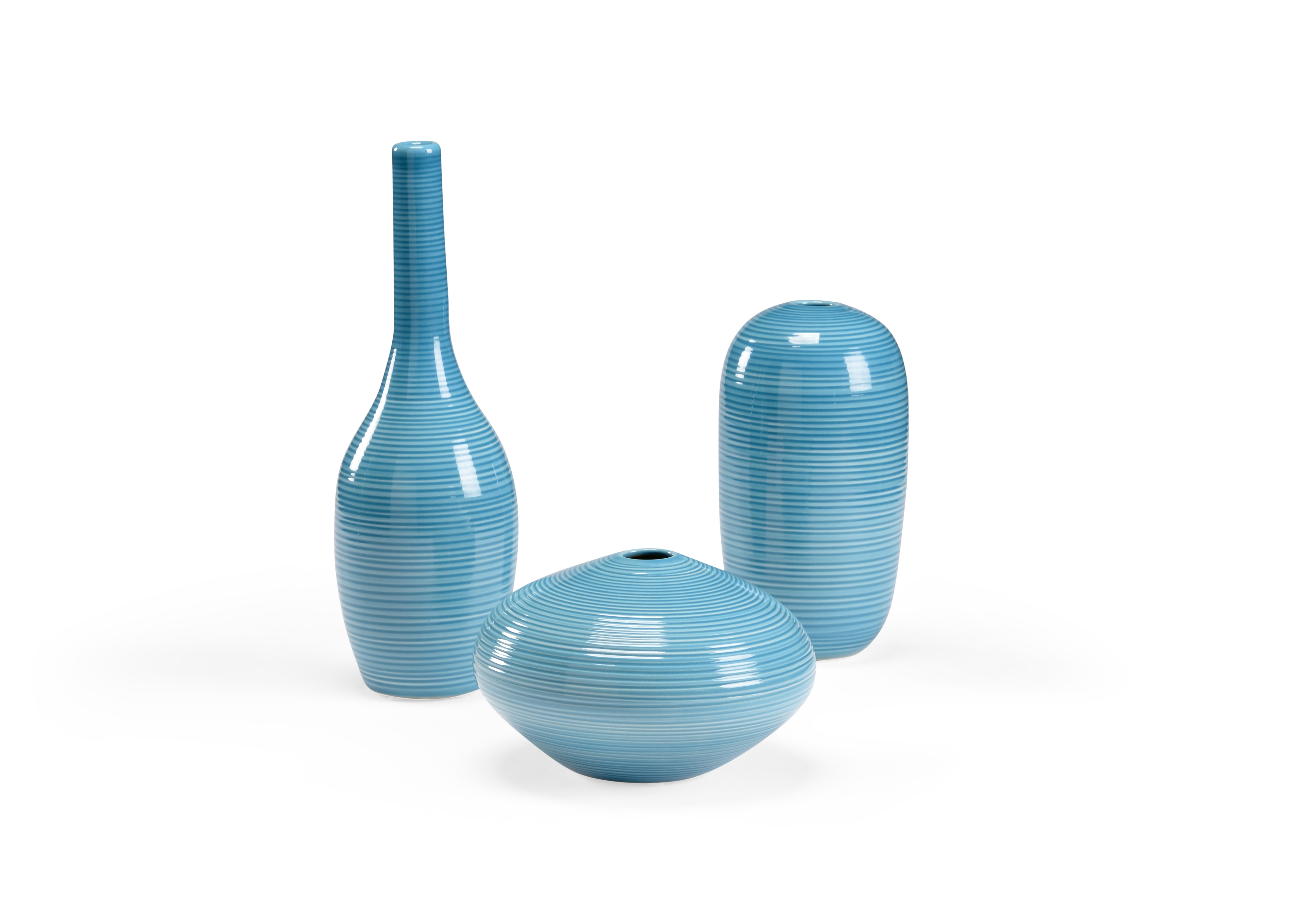 Chelsea House 3 Piece Blue Ceramic Table Vase Set & Reviews | Wayfair