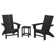 Modern 3-Piece Curveback Adirondack Set with Long Island 18" Side Table