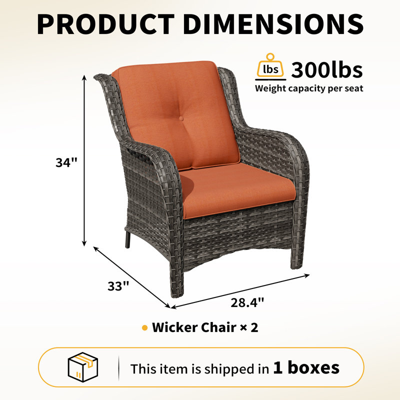 Chaise longue d'extérieur en osier Anahit, Orange