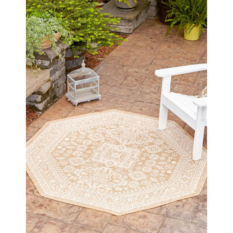 Tapis intérieur / extérieur Danera Southwestern, Octogone 5 pi 3 po x 5 pi 3 po