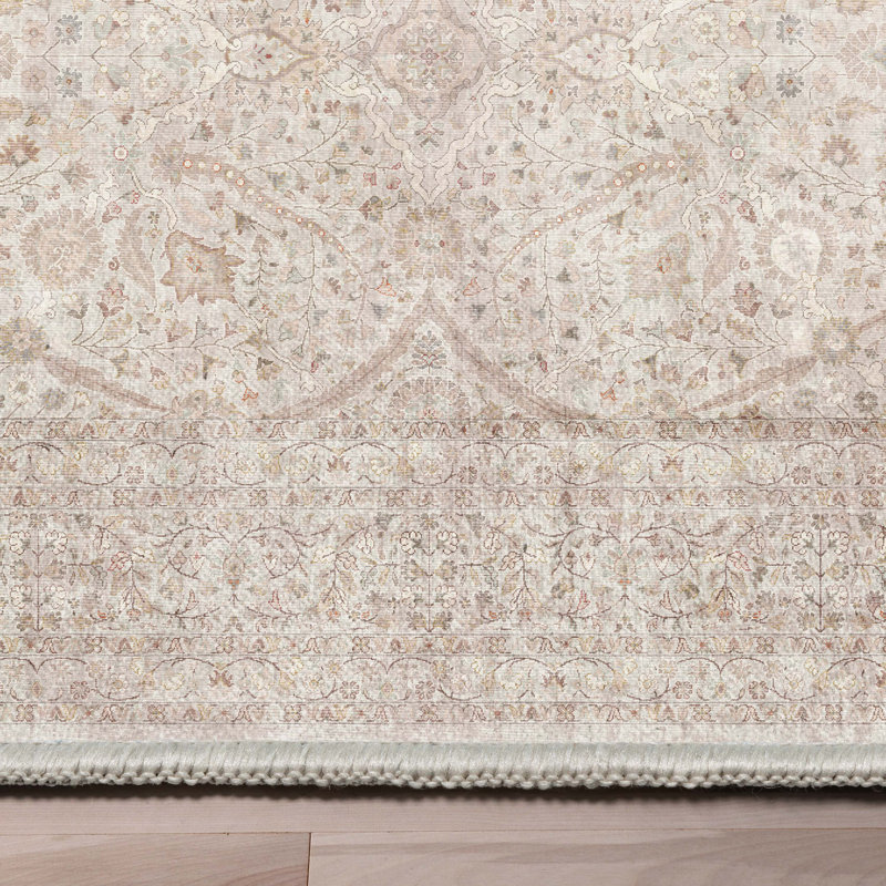 Tapis ivoire et crème Ervin Isolde, Rectangle 5 pi 3 po x 7 pi 3 po
