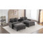 Canapé modulaire avec 2 repose-pieds amovibles, 2 ports USB, 2 porte-gobelets et grand rangement-822679642