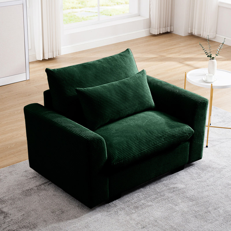 Fauteuil d'appoint moderne Modern Canapé Corduroy, Green