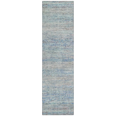 Viviennea Blue Washable Indoor-Outdoor Rug - LOOMLAN