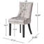 Chaise de salle à manger rembourrée grise (2) avec coutures en diamant