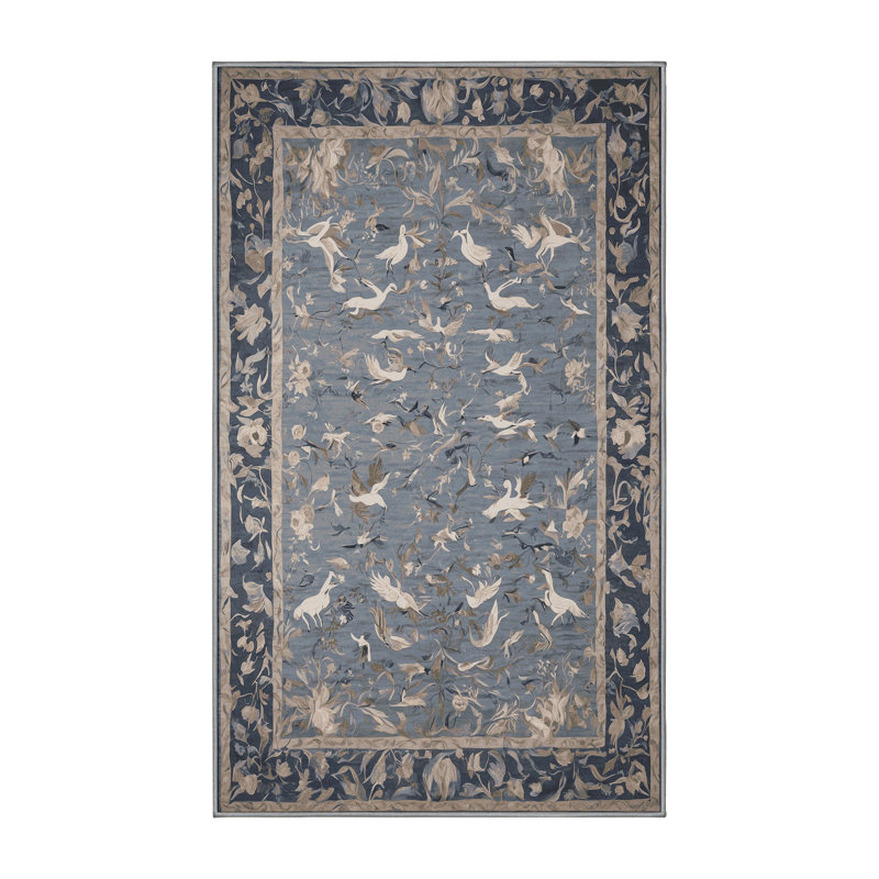 Tapis gris soyeux et moelleux, Rectangulaire 3 pi x 5 pi