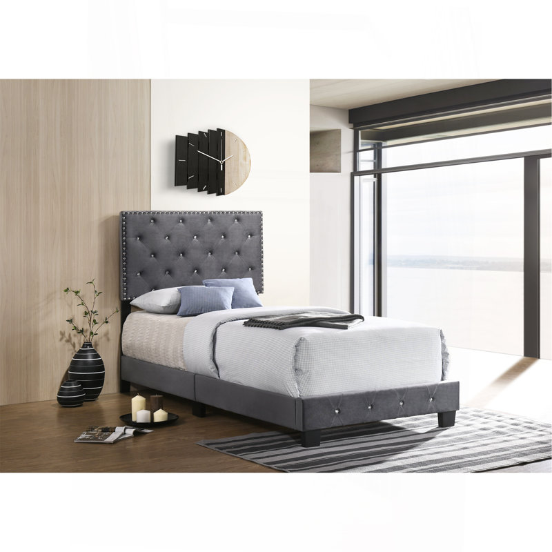 Charming Gray Twin Bed With Storage