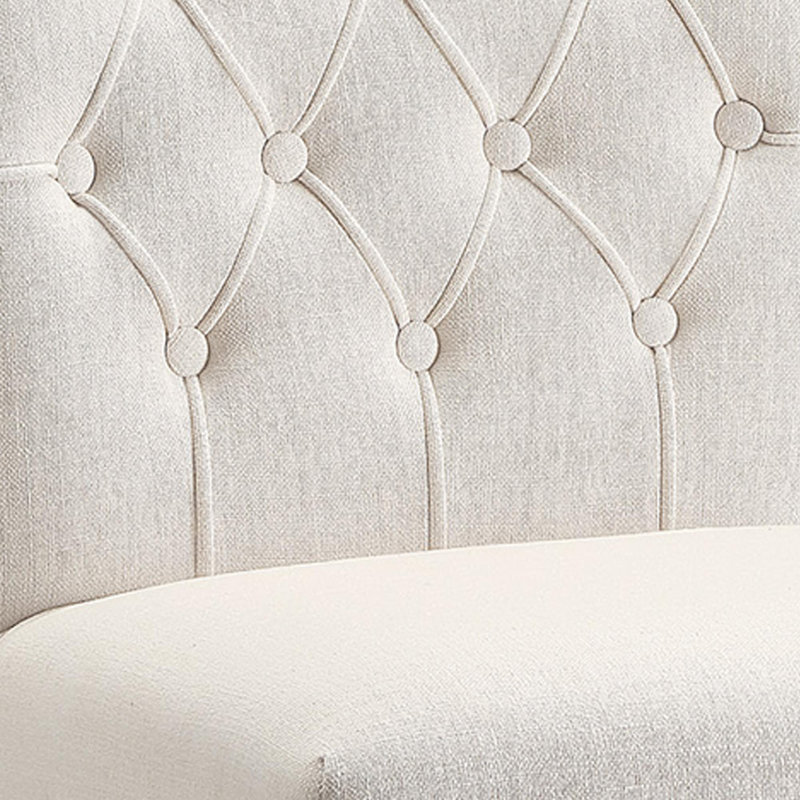 Lorenz Tufted Upholstered Parsons Chair, Cream