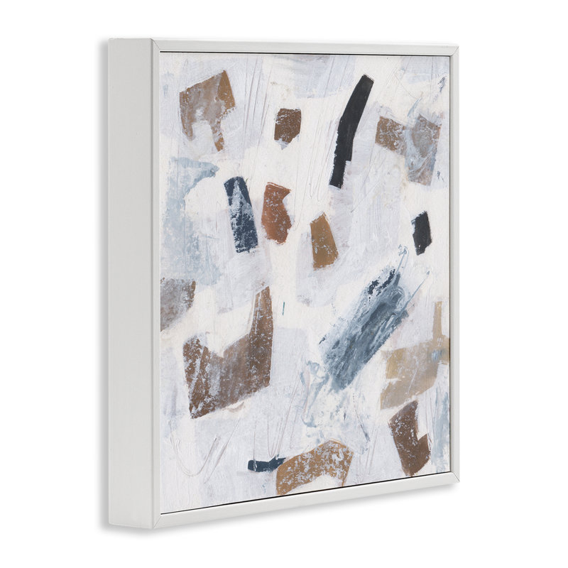 Dappled Abstract Forms Framed Giclee Art by Melissa Wang, Coastal White Framed Giclee, 24" H x 24" W