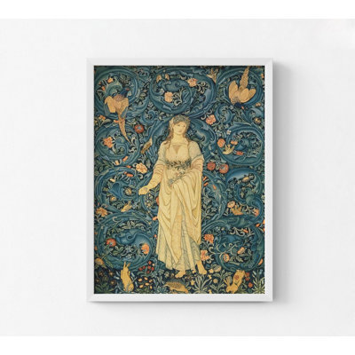 Flora By William Morris, Framed Medieval Design Print, Flora Tapestry Poster Print, Framed William Morris Tapestry Print, Spring Poster