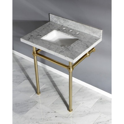 Carrara Marble 30" Single Bathroom Vanity Set