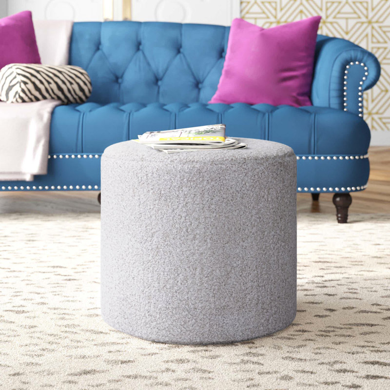 Josiah Upholstered Pouf, Gray