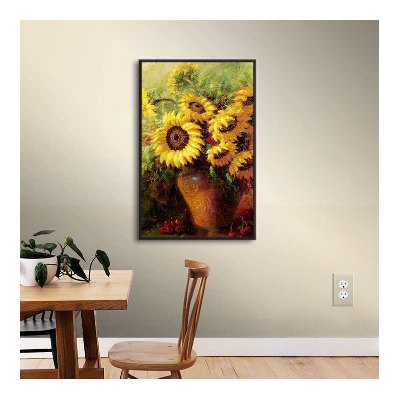 « tournesols », reproduction d’art sur toile, H 48 po x l 36 po x P 2 po