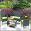 Ensemble de meubles de patio en rotin pour 4 pièces