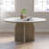 39" Modern Round Dining Table for 4 Wood Tabletop Pedestal Base