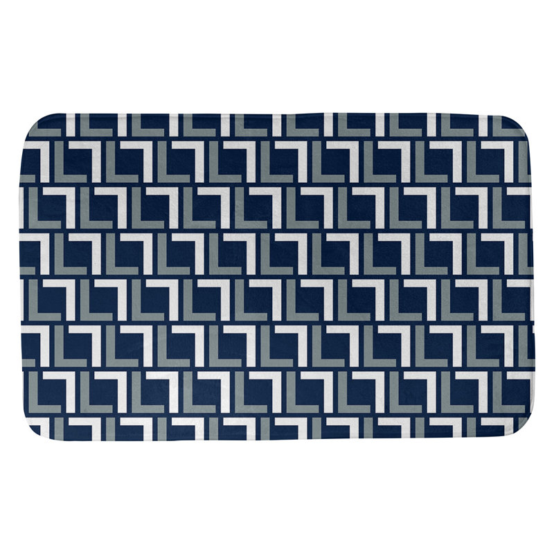 Tapis pour salle de bain Baltimore, l 17 po x L 24 po, Blue/Silver/White