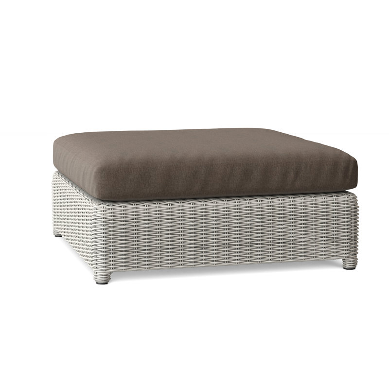 Sag Harbor Outdoor Ottoman, Ash, Sag Harbor Classic White