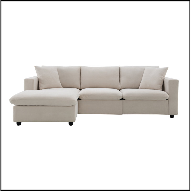 Canapé modulaire convertible avec repose-pieds, revêtement en polyester de haute qualité et structure durable pour une vie moderne